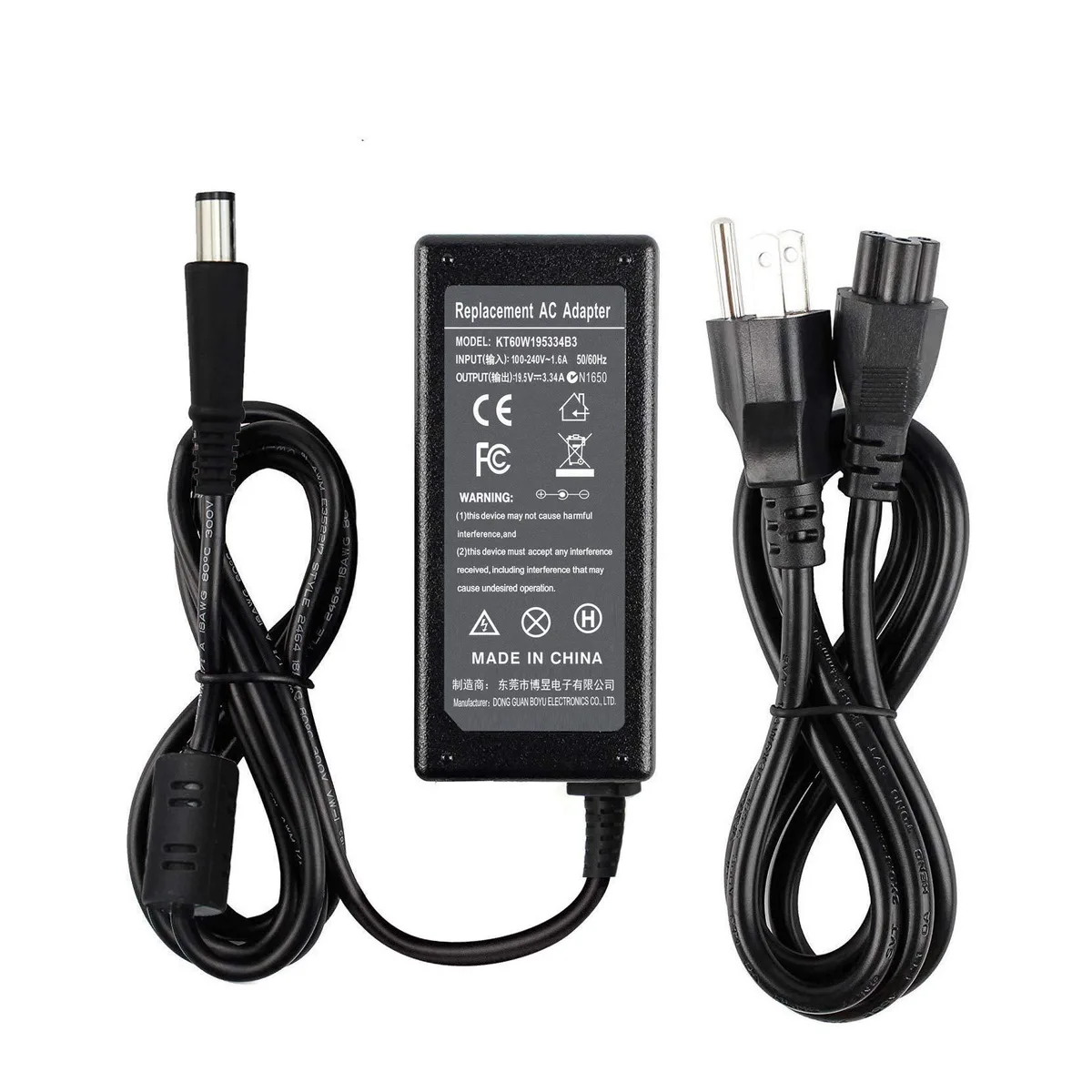  DELL KT60W195334B3 65W AC Adapter 19.5V 3.34A 7.4*5.0mm 3-Prong — product photo