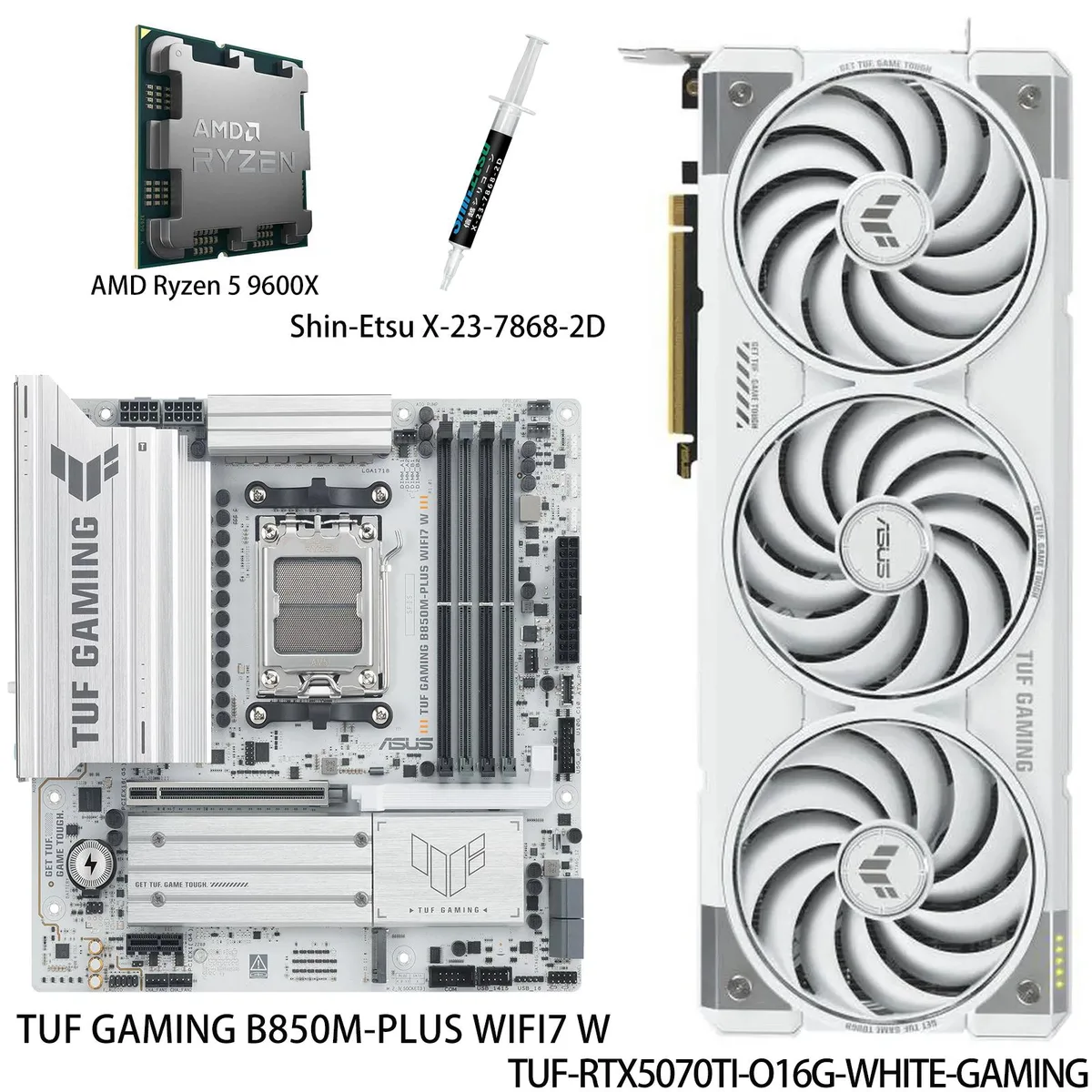 ASUS ASUS TUF Gaming GeForce RTX 5070 Ti White graphics card — product photo