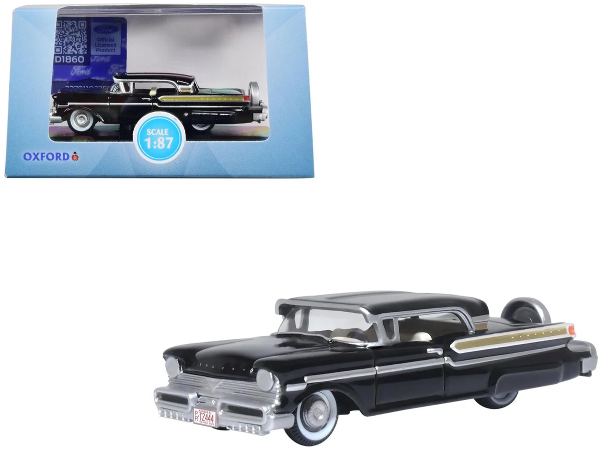 Oxford Diecast Oxford Diecast 1957 Mercury Montclair Tuxedo Black 1/87 (HO) Scale Diecast Car — product photo