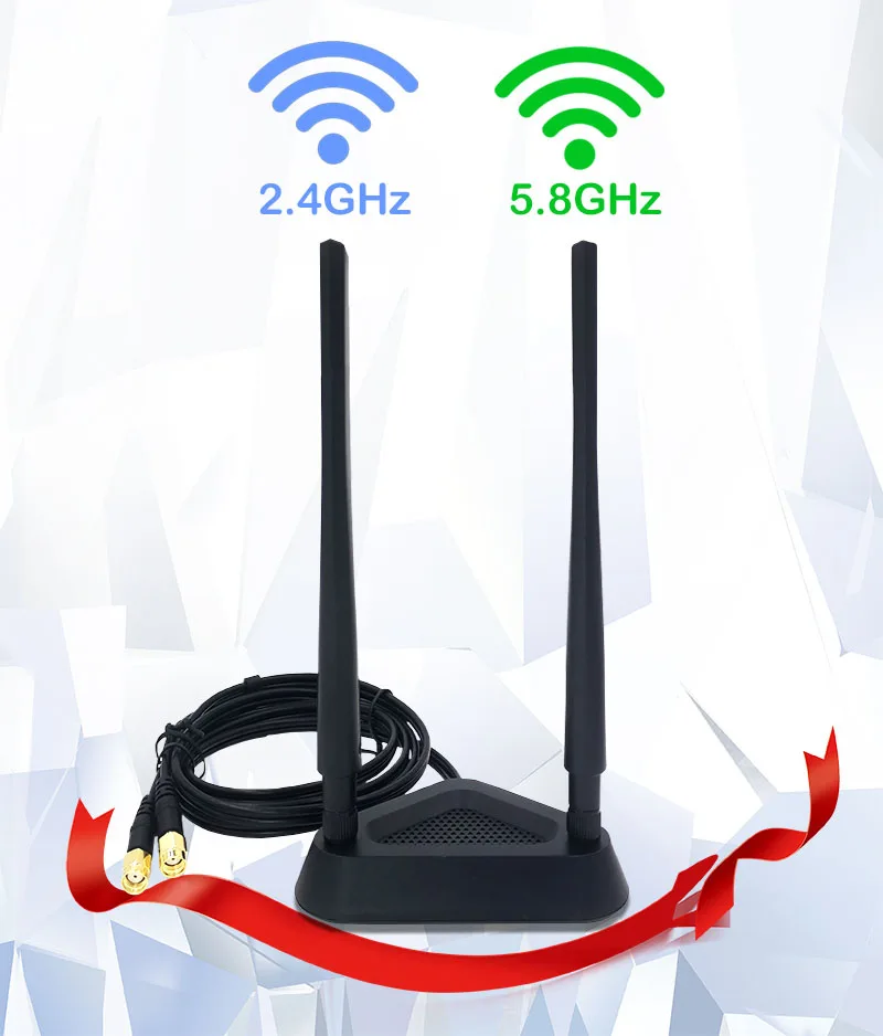 Corn Electronics Corn Electronics 8 dBi Dual Band WiFi Antenna RP-SMA Magnetic Base 4 ft Cable — product photo