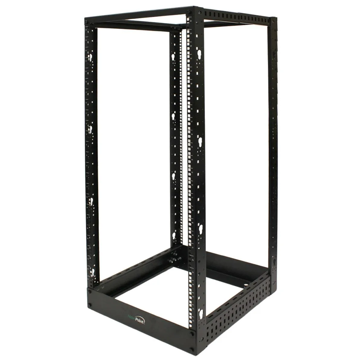 NavePoint NavePoint 25U 4-Post Open Frame Server Rack 4.5 Feet Black — product photo