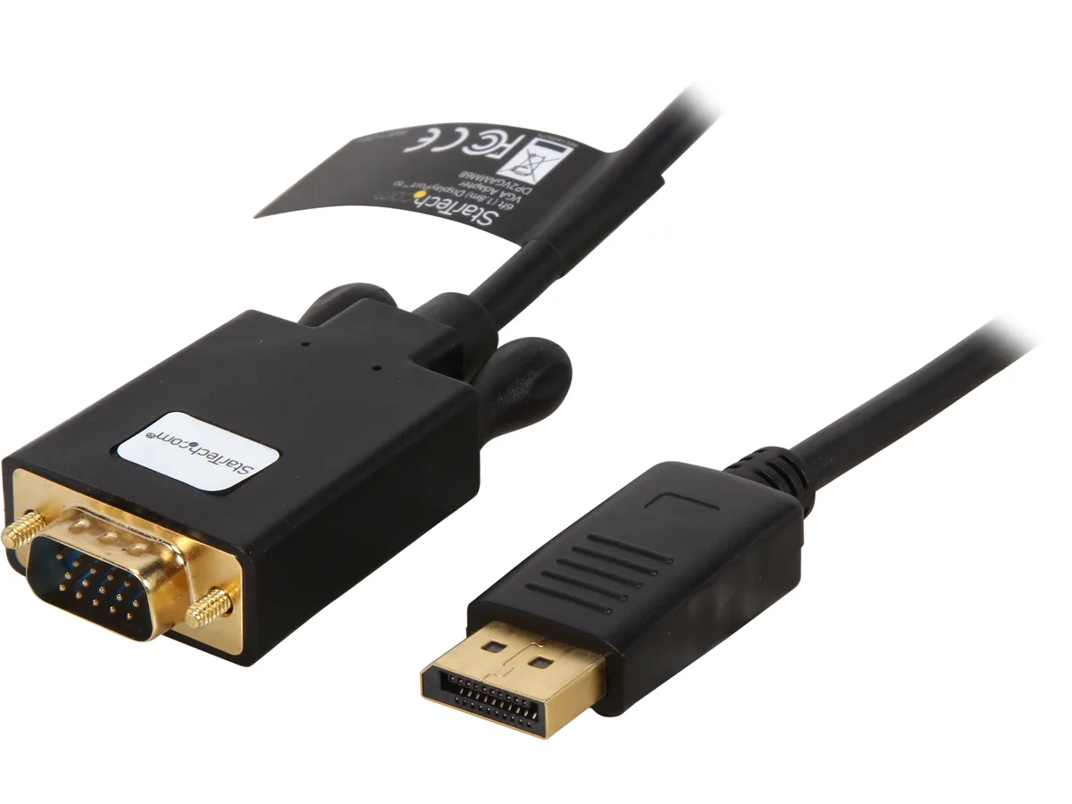 STARTECH STARTECH DP2VGAMM6B 6 ft DisplayPort to VGA active cable 1920x1200 black — product photo