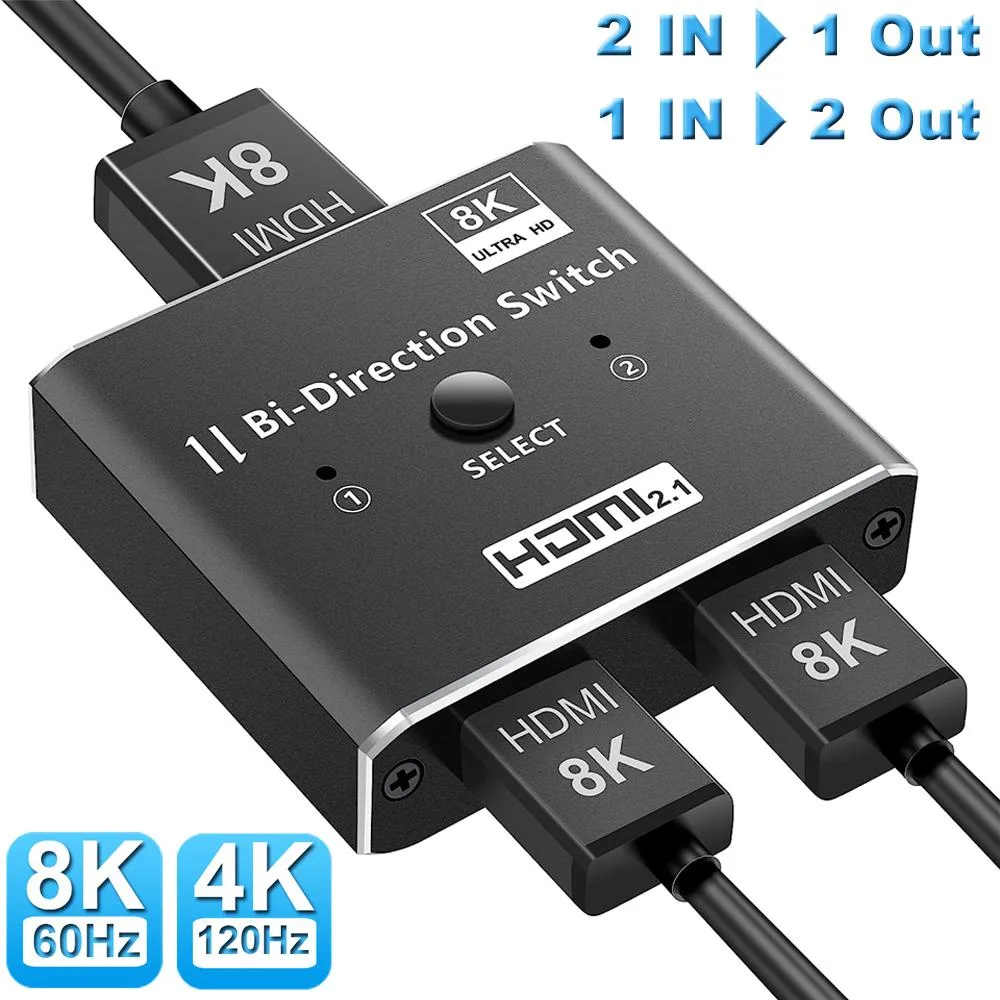LUOM LUOM HDMI Bi-Directional Switch 2 Port 8K@60Hz 4K@120Hz — product photo