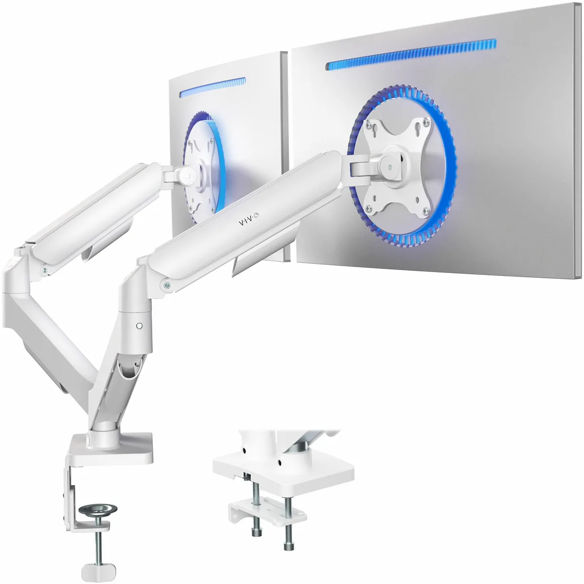 VIVO VIVO Dual Monitor Mechanical Spring Desk Mount White 17-32 — product photo
