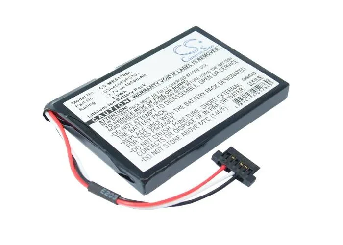 Rectangular black replacement battery with label visible