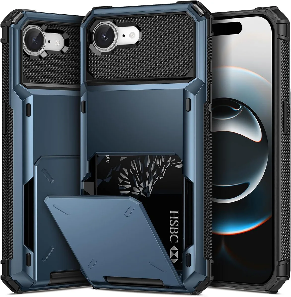 BONAEVER BONAEVER iPhone 16e 6.1 inch Wallet Case Blue — product photo