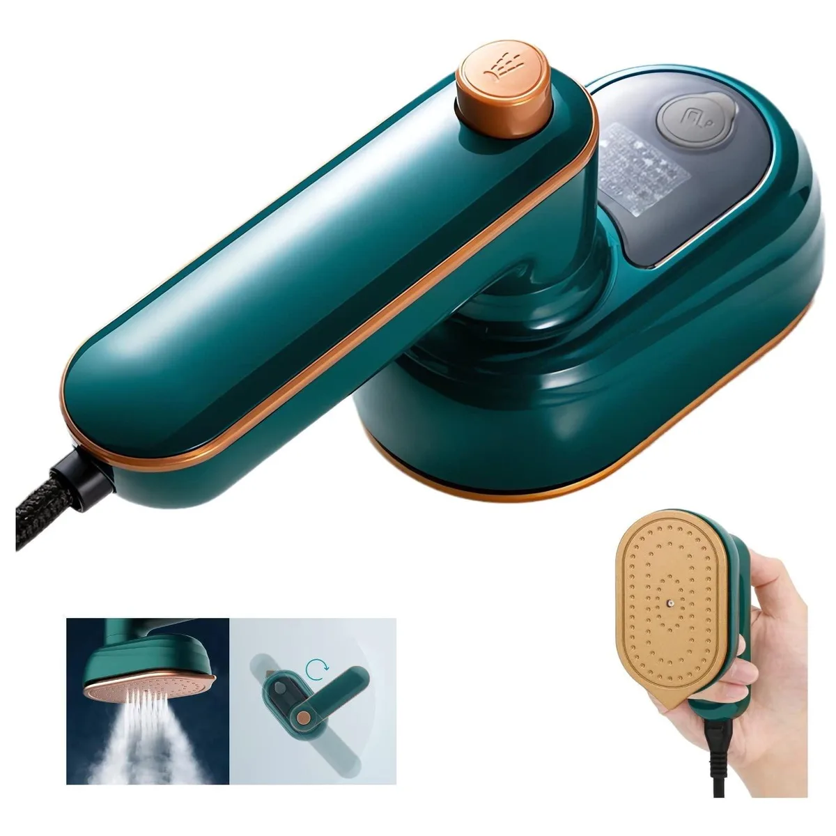  WIMCBLL Portable Steam Iron Green 33W 50ml 360° Foldable — product photo