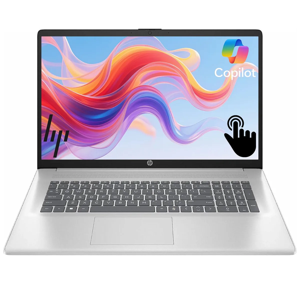 HP HP 17.3" Touchscreen Laptop i3-N305 8GB 128GB eMMC Silver — product photo