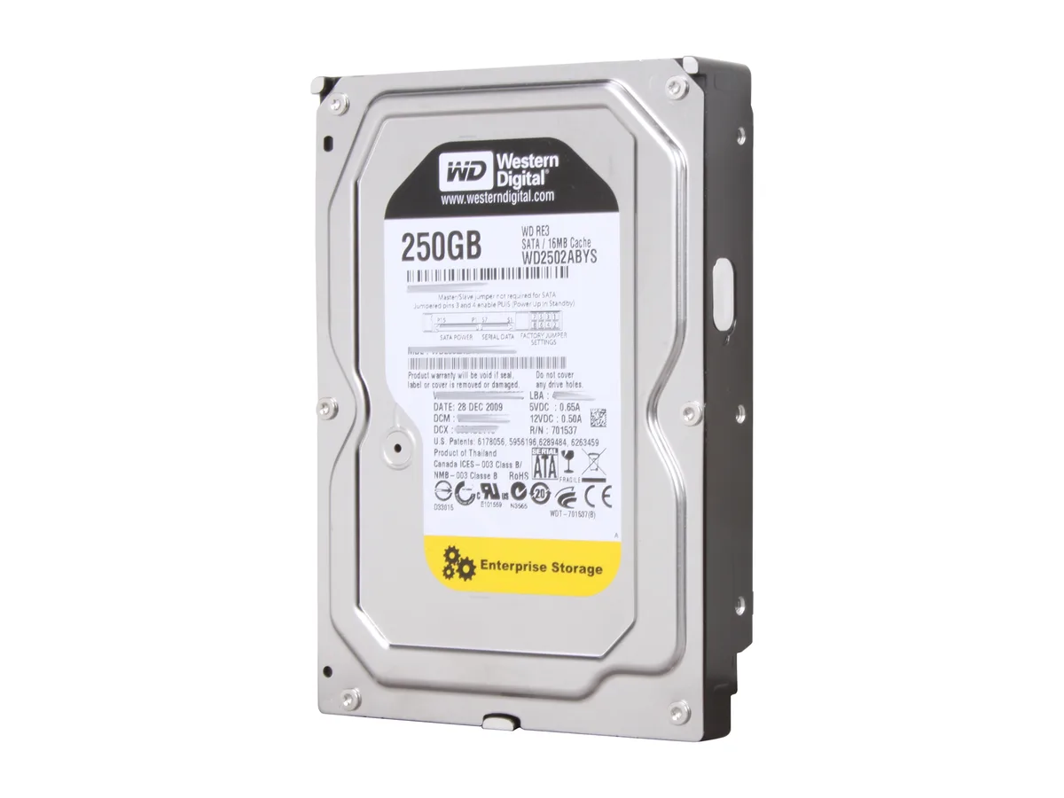 Western Digital Western Digital RE3 WD2502ABYS 250GB 7200 RPM 16MB SATA 3.0Gb/s 3.5" internal hard drive — product photo
