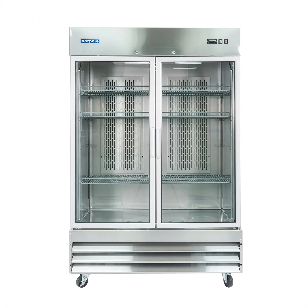 Magic Chef Magic Chef 54 in. 48 cu. ft. 2-Glass Door Reach-In Refrigerator Stainless Steel — product photo