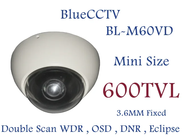 Bluecctv Bluecctv BL-M60VD mini vandal proof dome analog camera 600 TVL 3.6mm WDR OSD — product photo