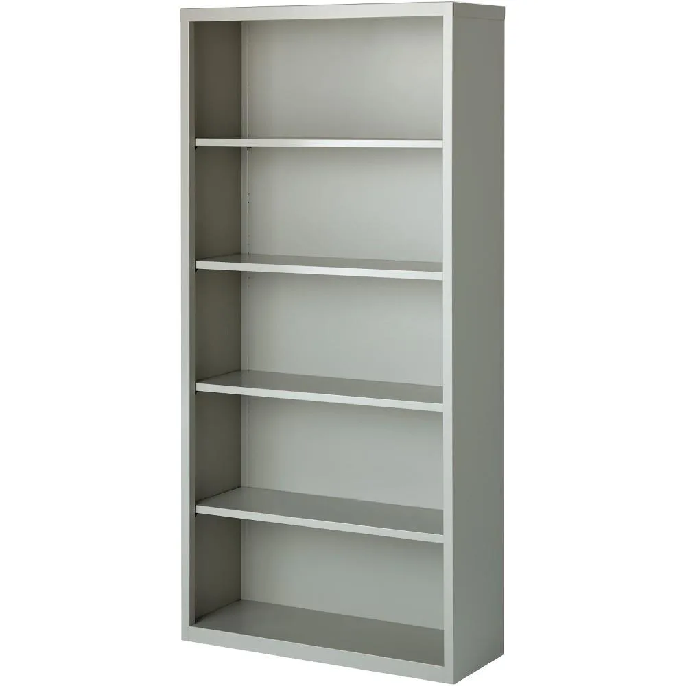 Lorell Lorell Fortress Series Bookcase 41289 5 Shelf 34.5"W 13"D 72"H Light Gray office furniture — product photo