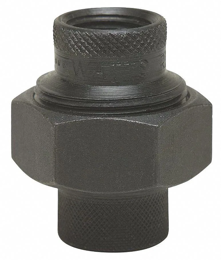 Watts LF3006 dielectric union, 2 in FIP, zinc-plated galvanised malleable iron body, black malleable iron nut, polysulfone insulator