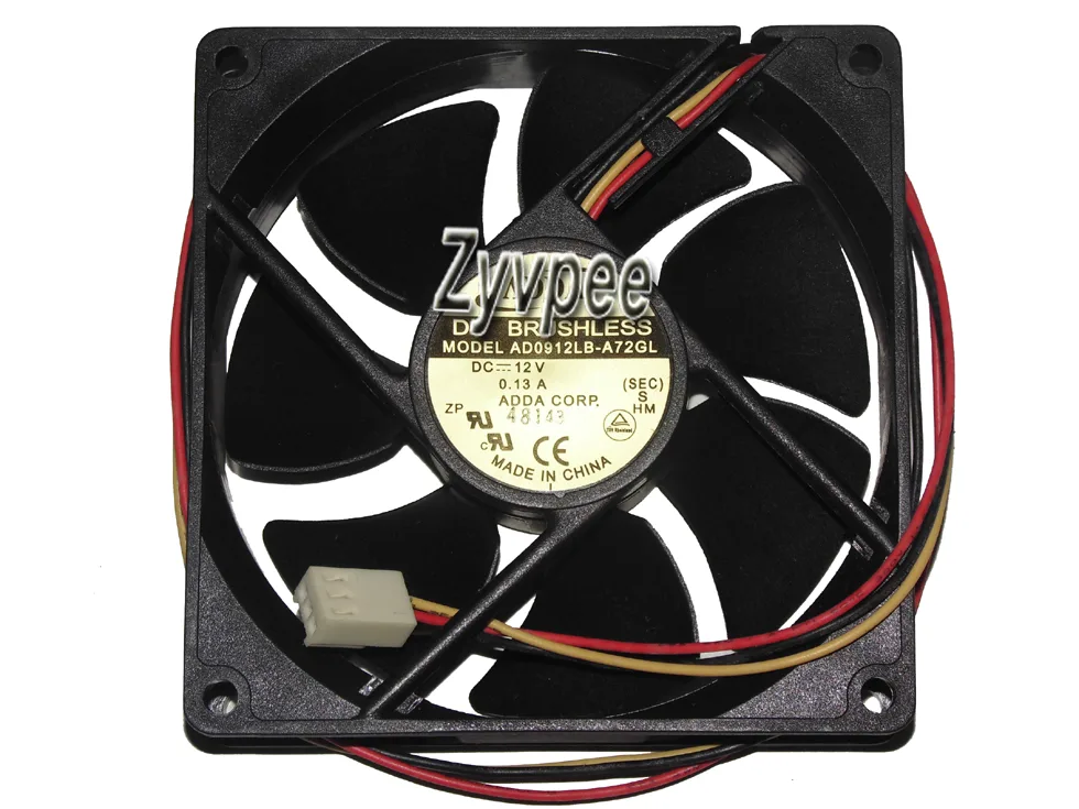 Zyvpee Zyvpee AD0912LB-A72GL 90mm 12V 0.13A 3-pin case fan — product photo