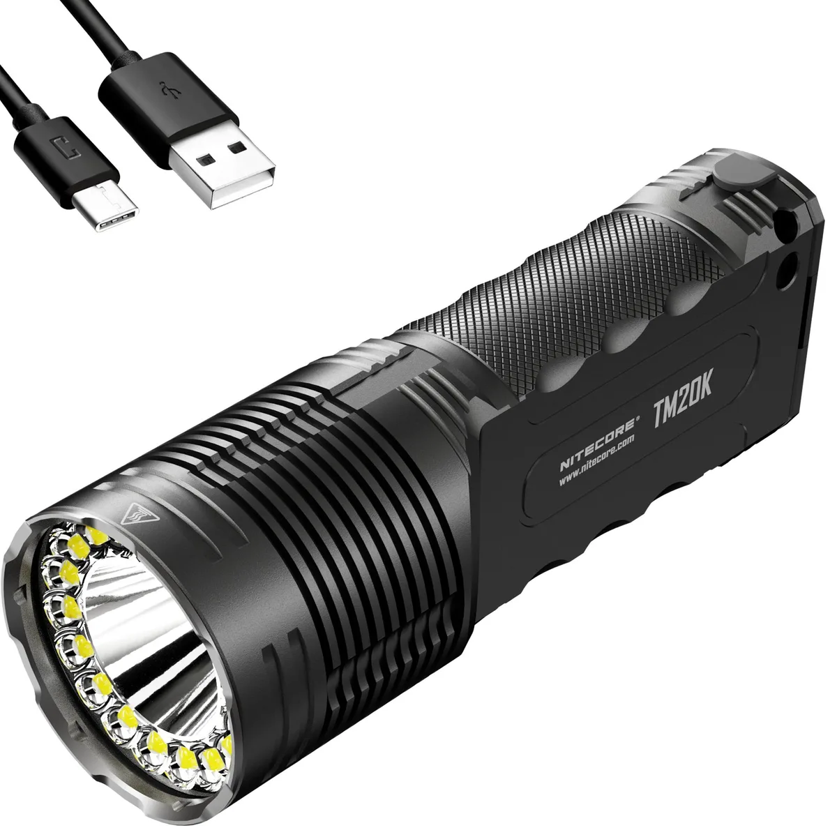 Nitecore Nitecore TM20K 20,000 lumen rechargeable flashlight with 9600 mAh battery — product photo