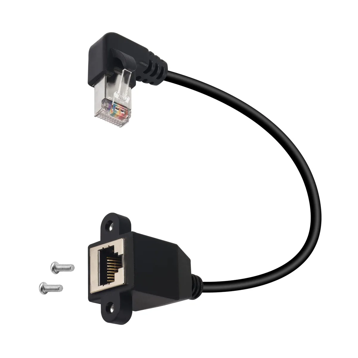 Vszerda Vszerda RJ50 10P10C 90° Panel Mount Extension Cable 30cm Left Bend — product photo