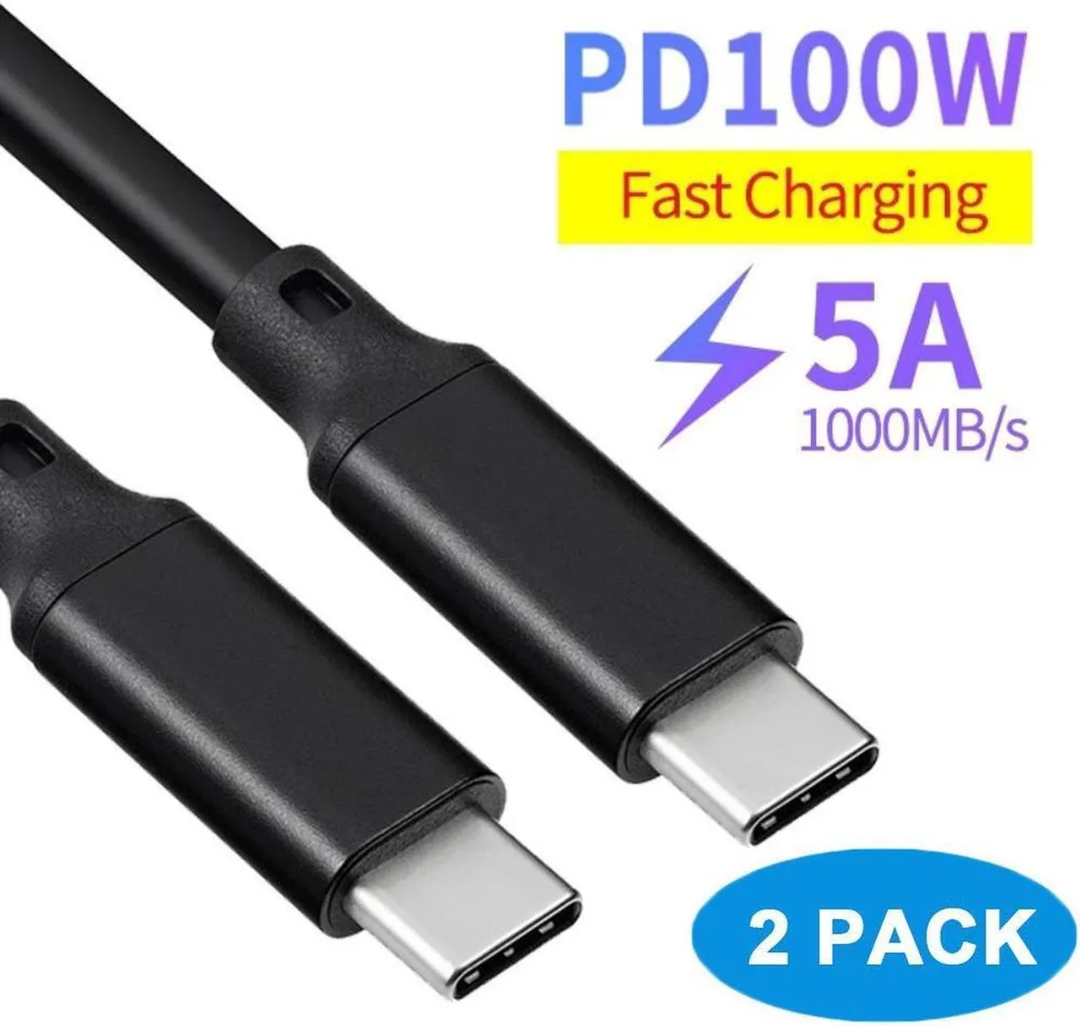 SMUGDESK SMUGDESK PD100W USB C cable 10ft 2-pack 20Gbps 100W 4K 60Hz — product photo