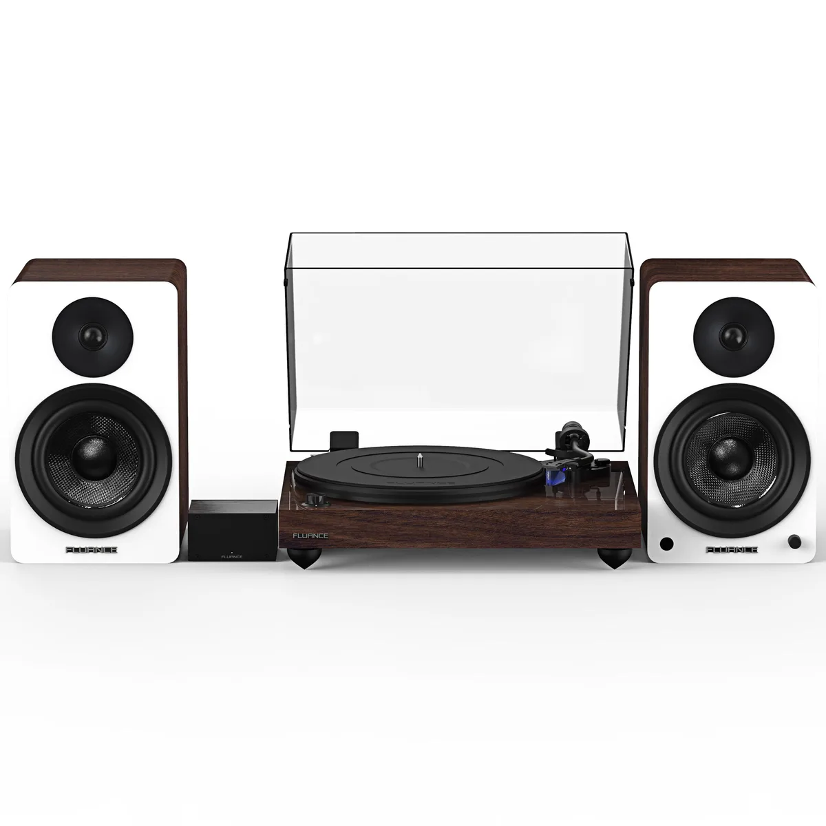 Fluance Fluance RT84WPA61WW turntable with Ortofon 2M Blue cartridge, PA10 preamp, Ai61 120W speakers — product photo