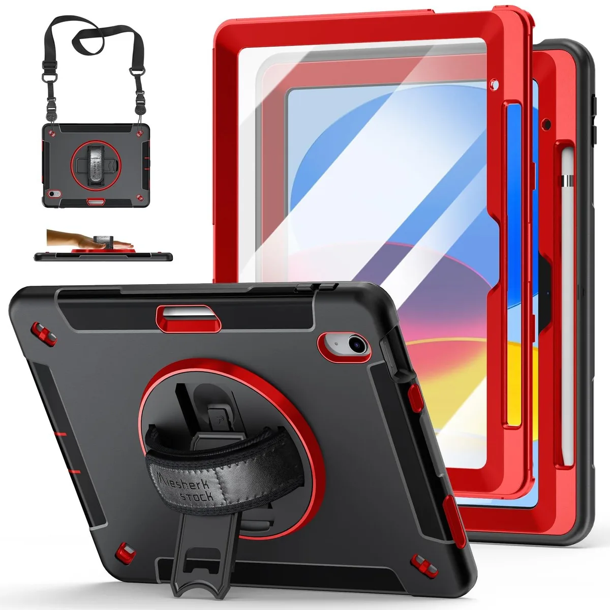 Batianda Batianda A3355 2 in 1 accessory for iPad 11th Gen 11 inch 2025 &amp; 10th Gen 10.9 inch 2022 Red Black — product photo