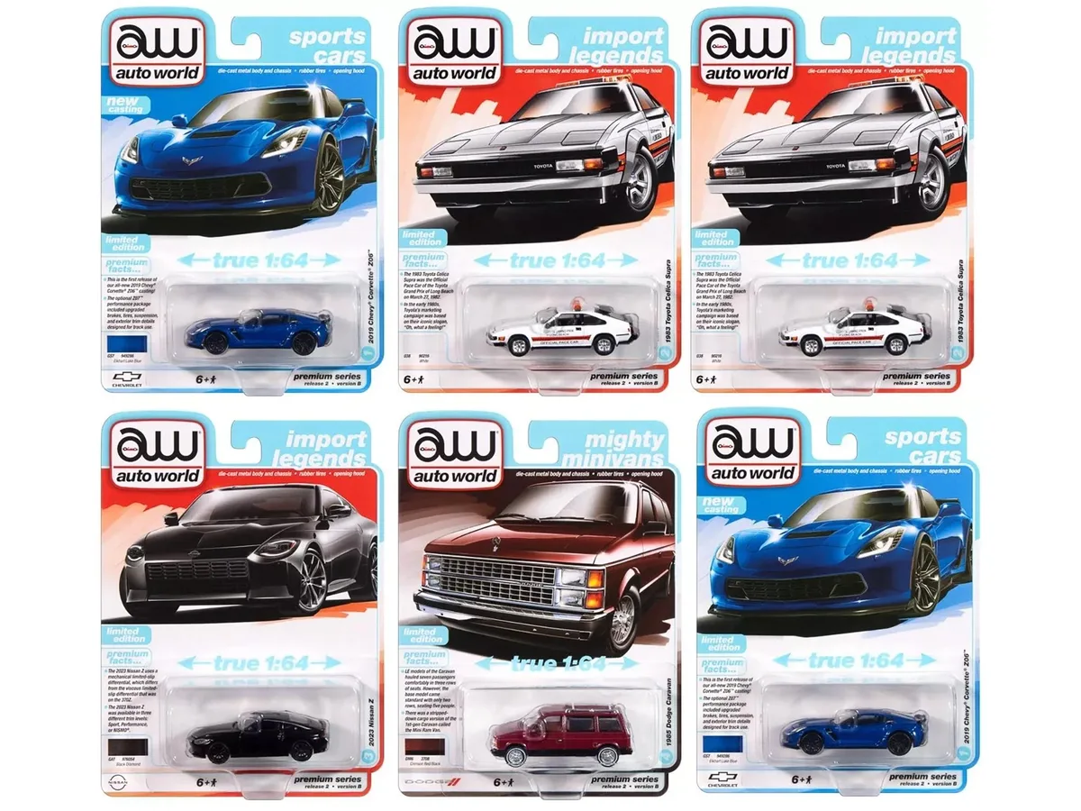 auto world Auto World Premium 2024 Set B Release 2 6 Piece 1/64 Diecast Car Set — product photo