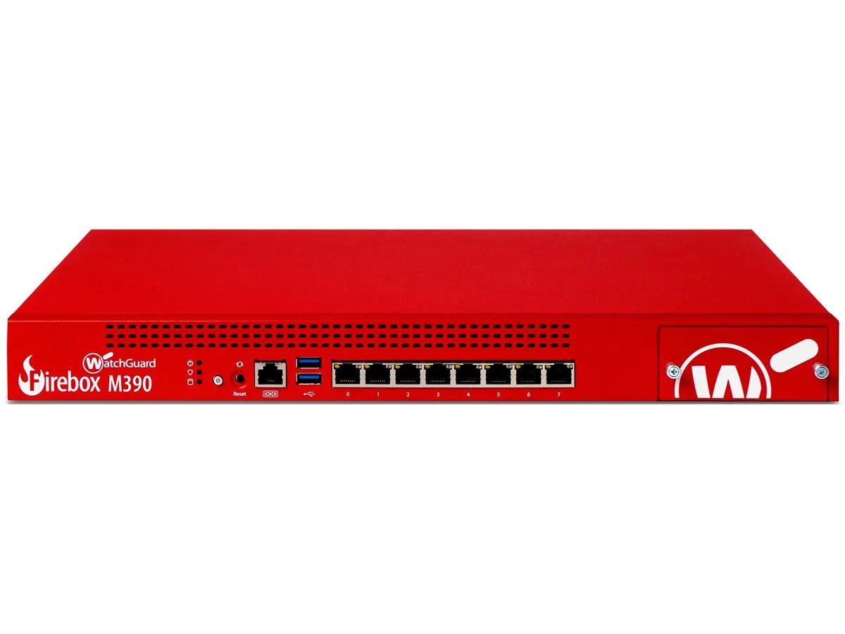 WatchGuard WatchGuard WGM39000801 Firebox M390 firewall appliance 8-port 1.6 Gbps UTM 1-year Total Security Suite — product photo