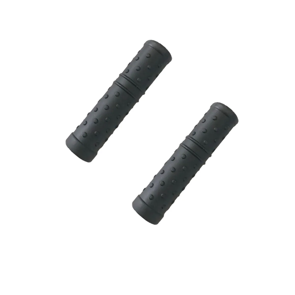 Two black silicone handle sleeves with textured grip, cylindrical 30 mm inner diameter