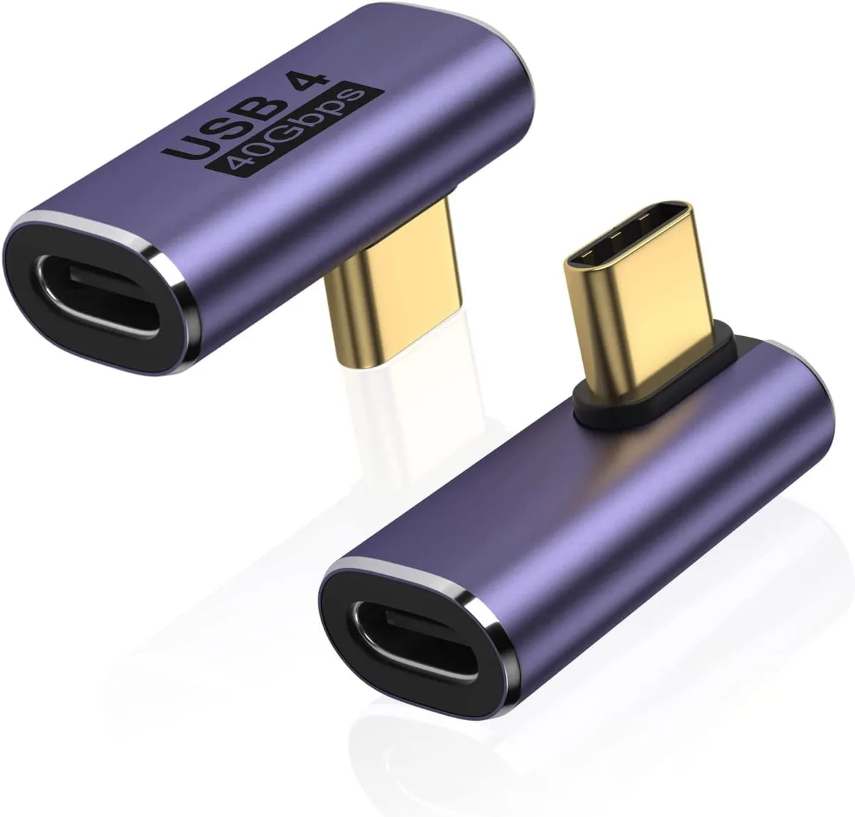Corn Electronics Corn Electronics USB C Right Angle Adapter 2 Pack 90 Degree Male to Female 40Gbps 8K 100W — product photo