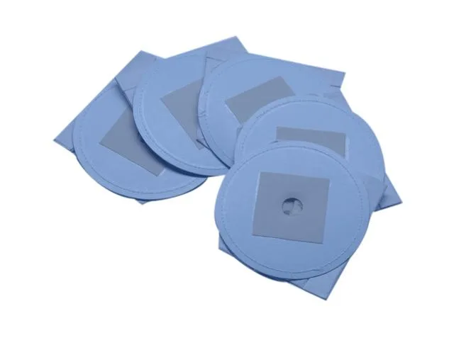 White disposable vacuum bags in a pack of five