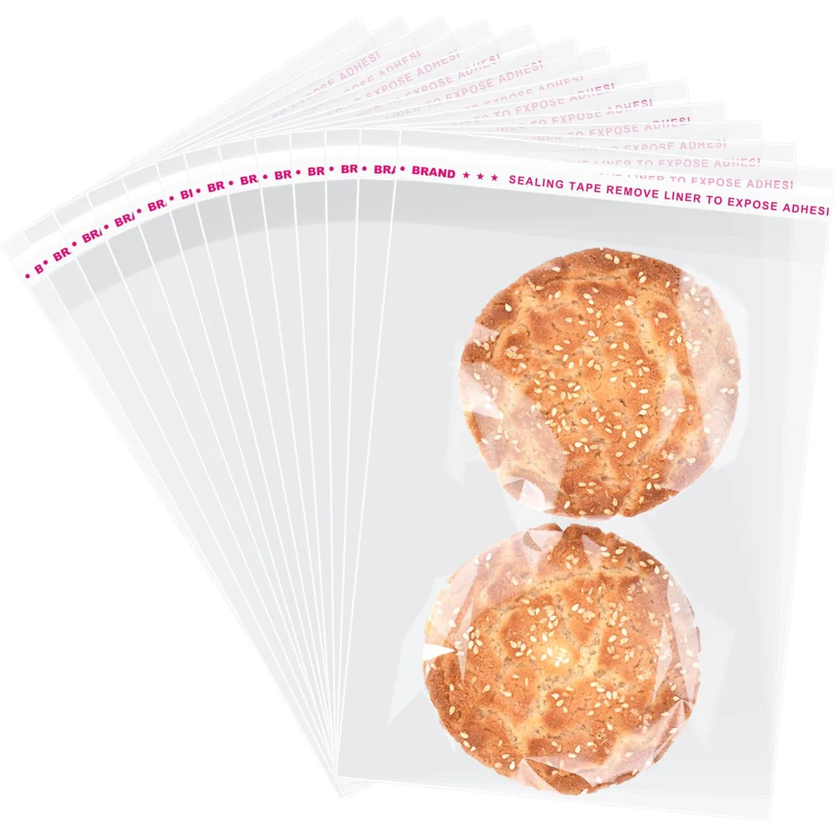 Pack of 300 clear cellophane bags, self-sealing, 5 by 7 inches