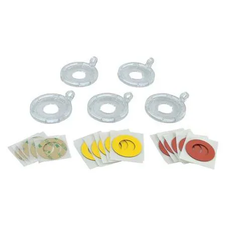Clear plastic push-button lockout base, adhesive mounted, fits one padlock