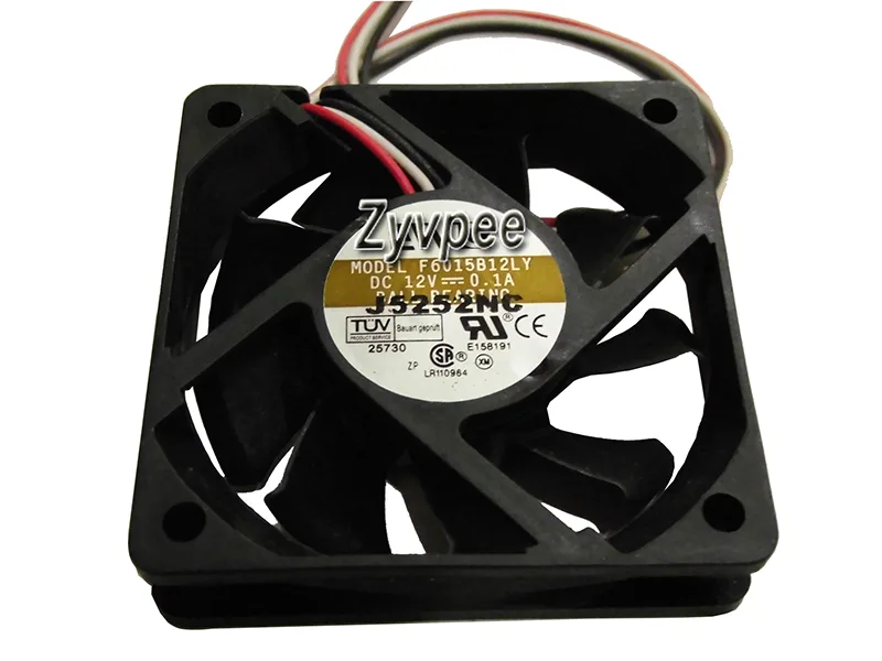Zyvpee Zyvpee F6015B12LY 60x15mm 3 Pin Ball Bearing Case Fan — product photo