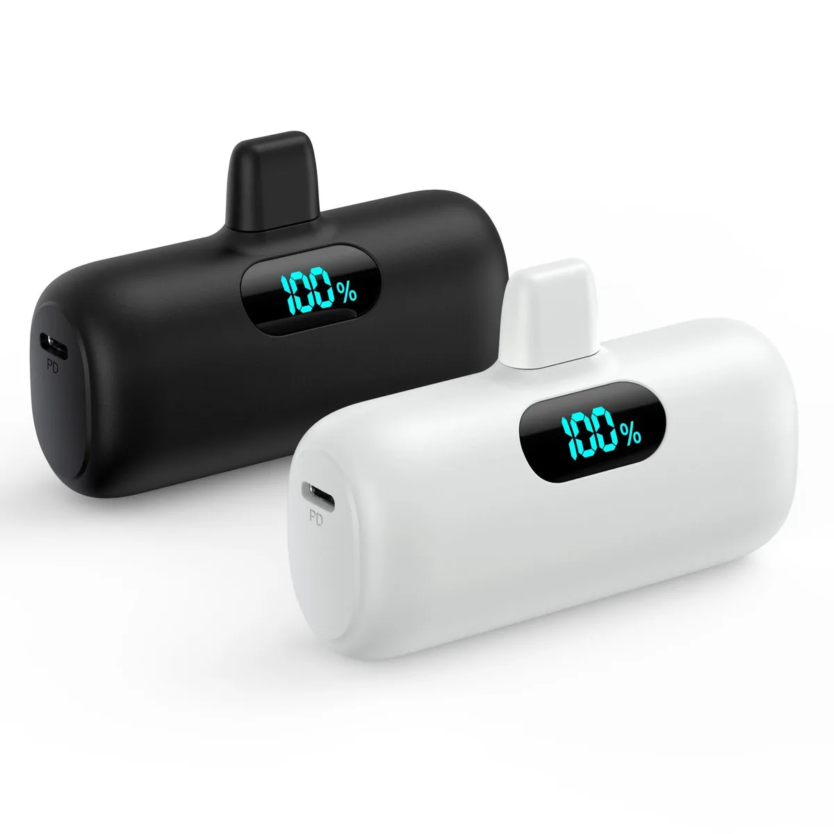  Feob HX45X2 5000mAh Power Bank 2 Pack Black White — product photo