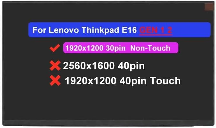 NUOLAISUN NUOLAISUN 16.0" laptop screen FHD+ 1920x1200 30pin — product photo
