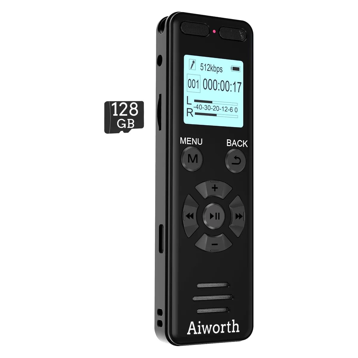 Aiworth E36 136GB Voice Recorder 1536Kbps 45h Grey — product photo
