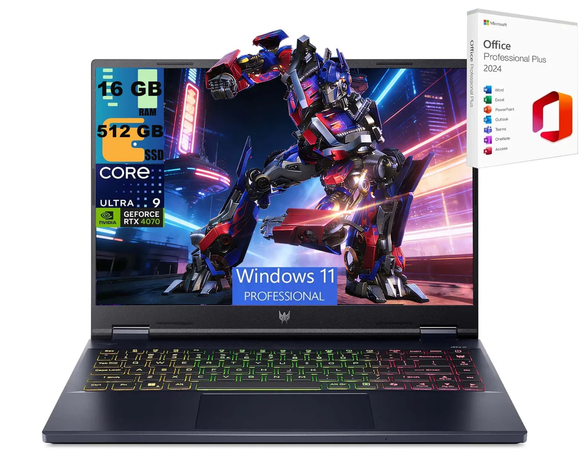 Acer America Acer Predator Helios Neo 14 gaming laptop Ultra 9 185H RTX 4070 16GB 512GB — product photo