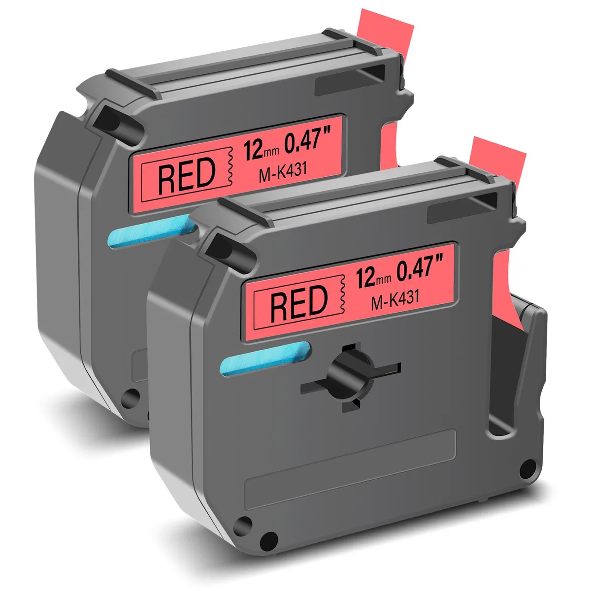 GREENCYCLE GREENCYCLE MK-431 label tape 12mm 26.2ft Black on Red 2 pack — product photo