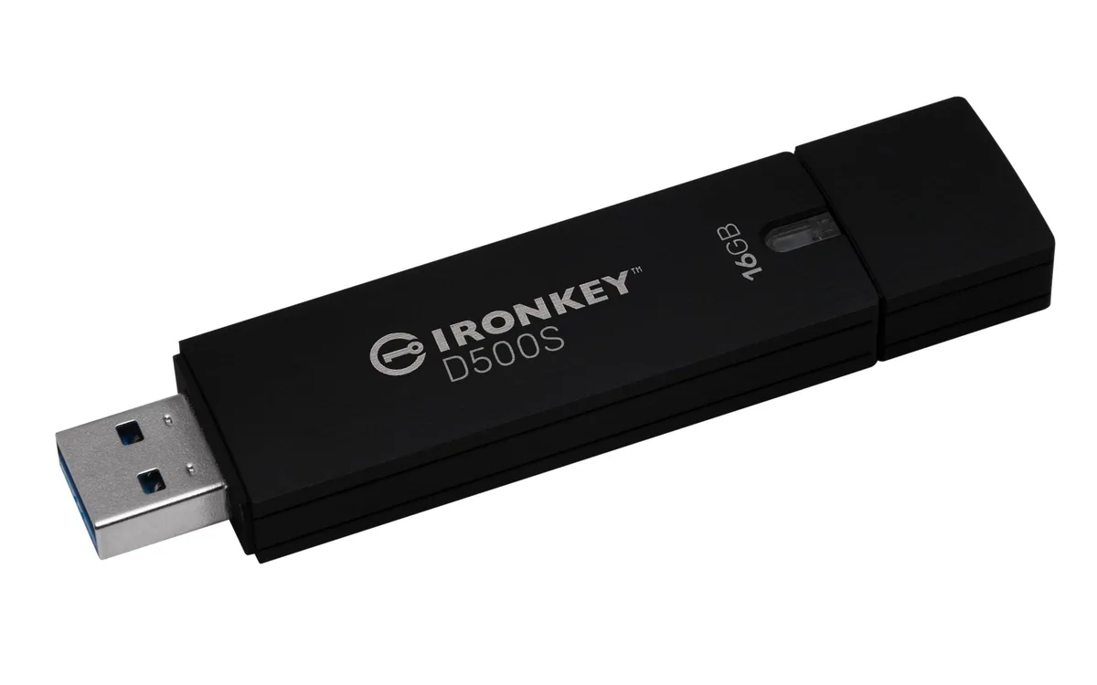 Kingston Technology Corp. Kingston Technology Corp. IronKey D500S 16GB USB 3.2 Gen 1 Flash Drive IKD500S16GB — product photo