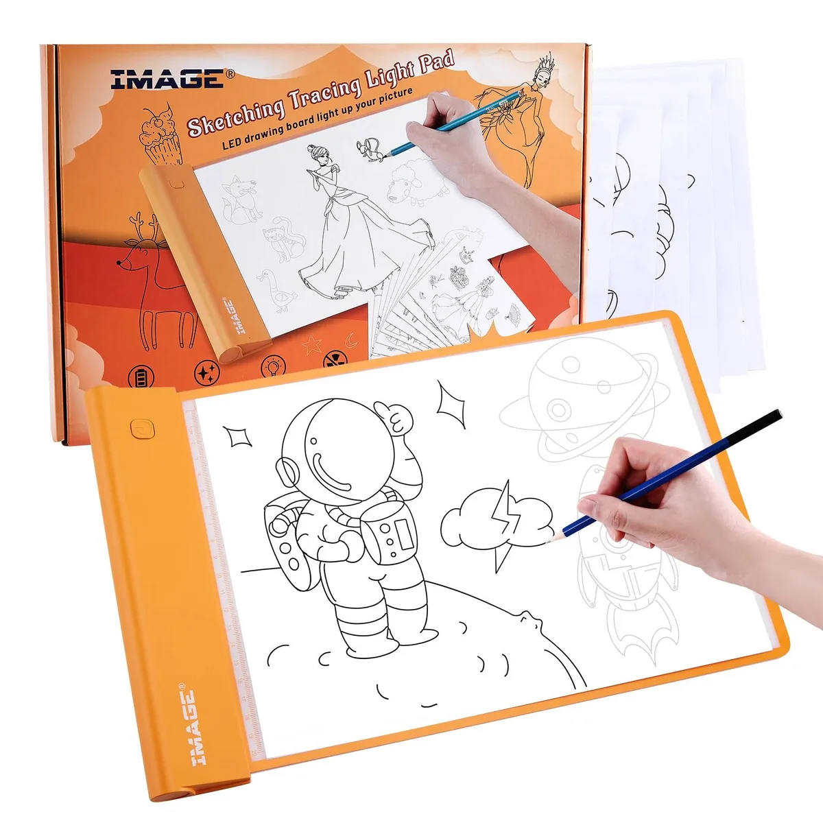 Image Image HL0305E Orange Light-Up Tracing Pad 10 Sheets — product photo