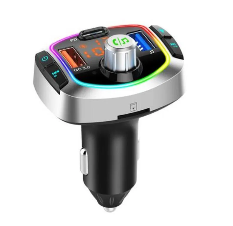 ESTONE ESTONE BC63 Bluetooth 5.0 FM Transmitter Dual Fast Charger 18W QC3.0 USB-C Dual Display — product photo