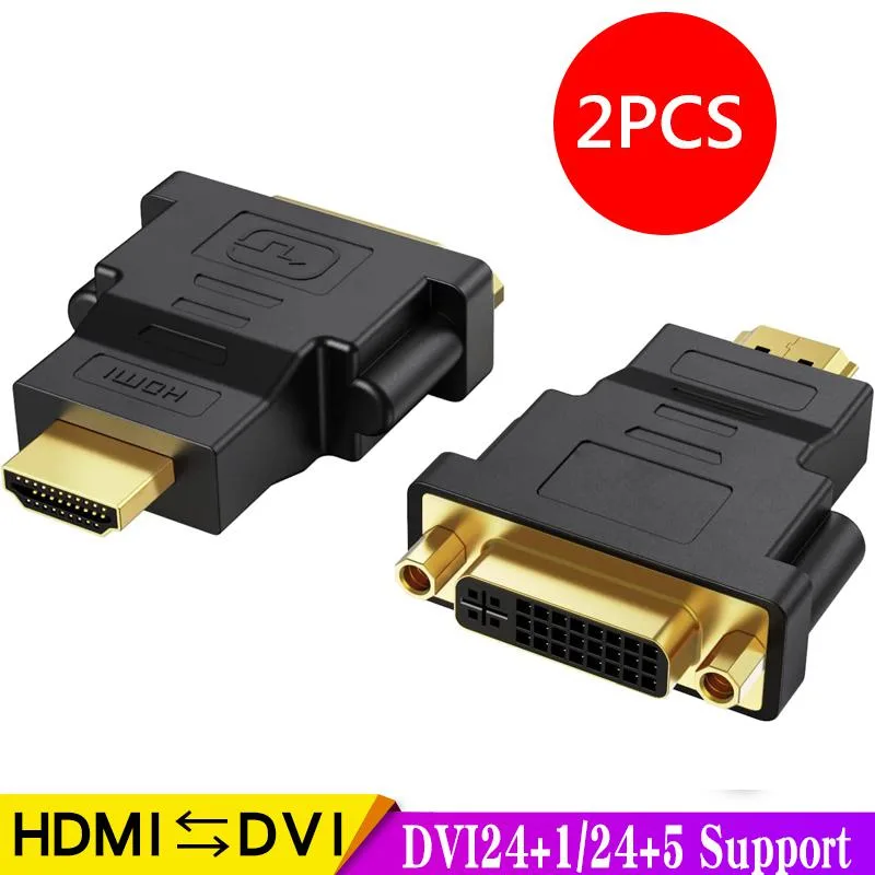 AUBEAMTO AUBEAMTO Bi-Directional HDMI Male to DVI24+5 Female Adapter 2-Pack 1080P — product photo