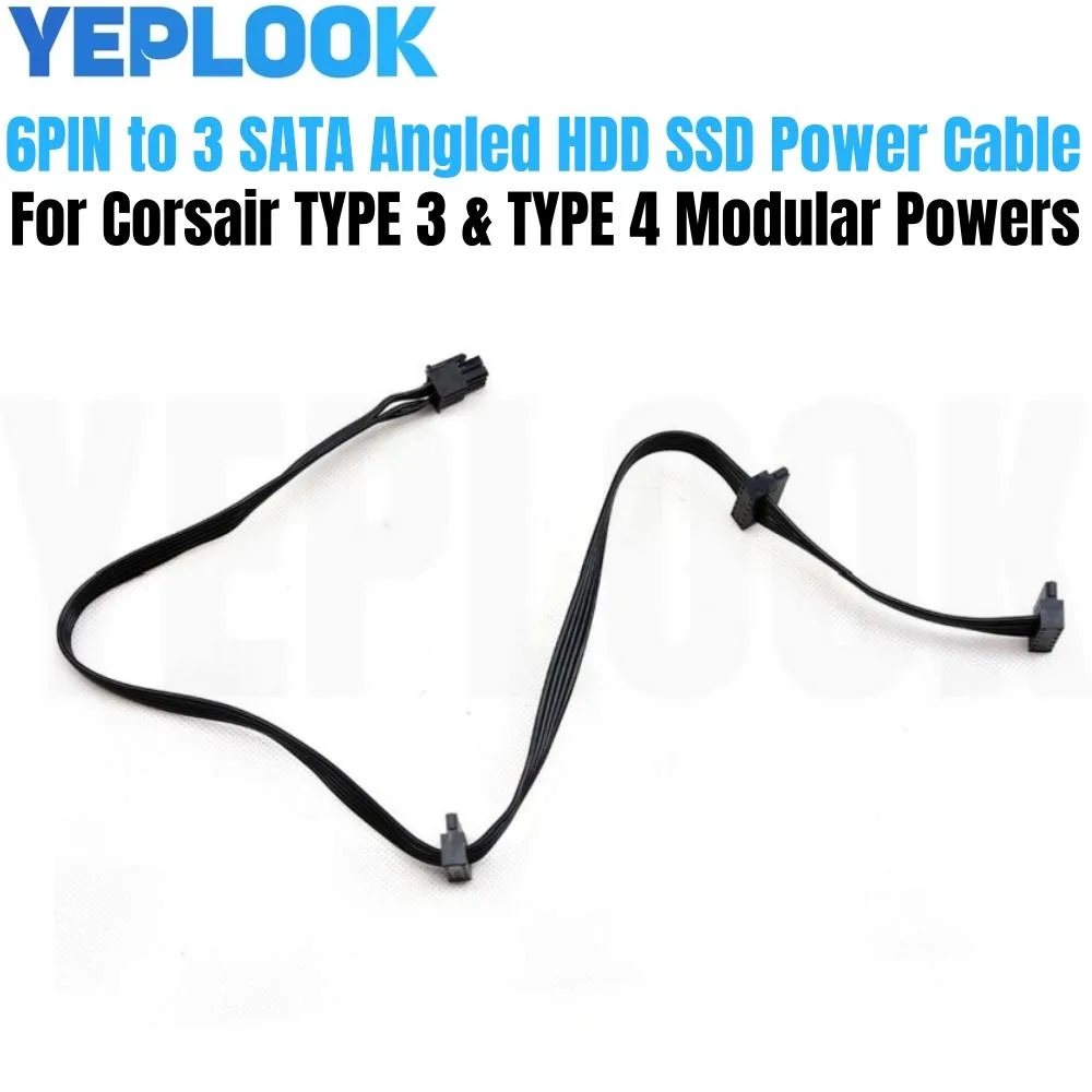 YEPLOOK YEPLOOK 6Pin to 3x SATA Right Angled Power Cable Corsair Type 4/3 — product photo