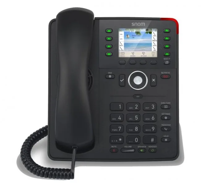 Snom Snom D735 telephone with 2.7" display, 12 SIP accounts, 32 function keys — product photo
