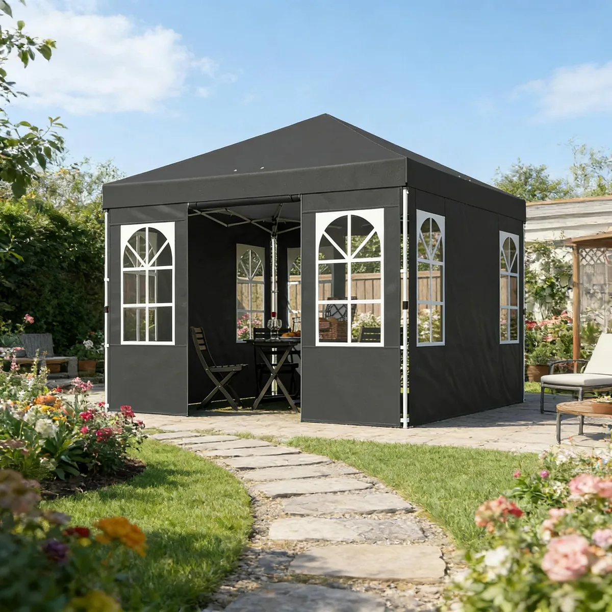 Bullride Bullride Premium Pop-Up Canopy 115.4" Dark Grey/White — product photo