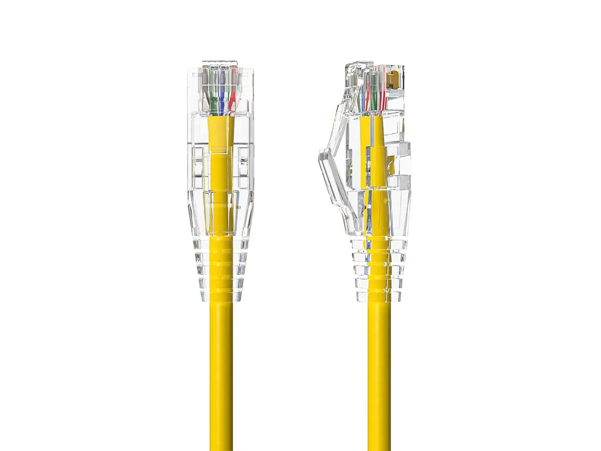 Cable Leader Cable Leader 8ft Cat6a 28AWG 4.0mm Slim Ethernet Cable Yellow — product photo