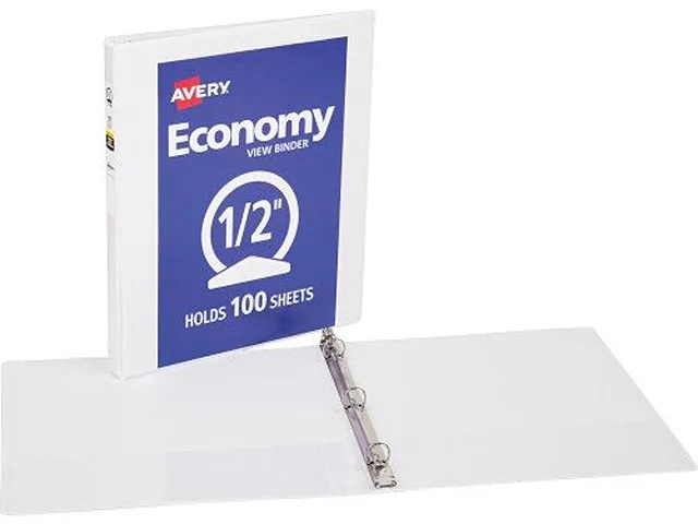 Avery Avery 05706BD binder 0.50" rings 100 sheets 8.5 x 11 in. white pack of 4 — product photo