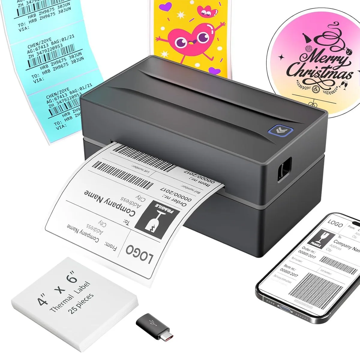  CASIO Y813 Label Printer 4x6in Direct Thermal USB 203 DPI 72 labels/min 64MB Flash 1.17lb — product photo