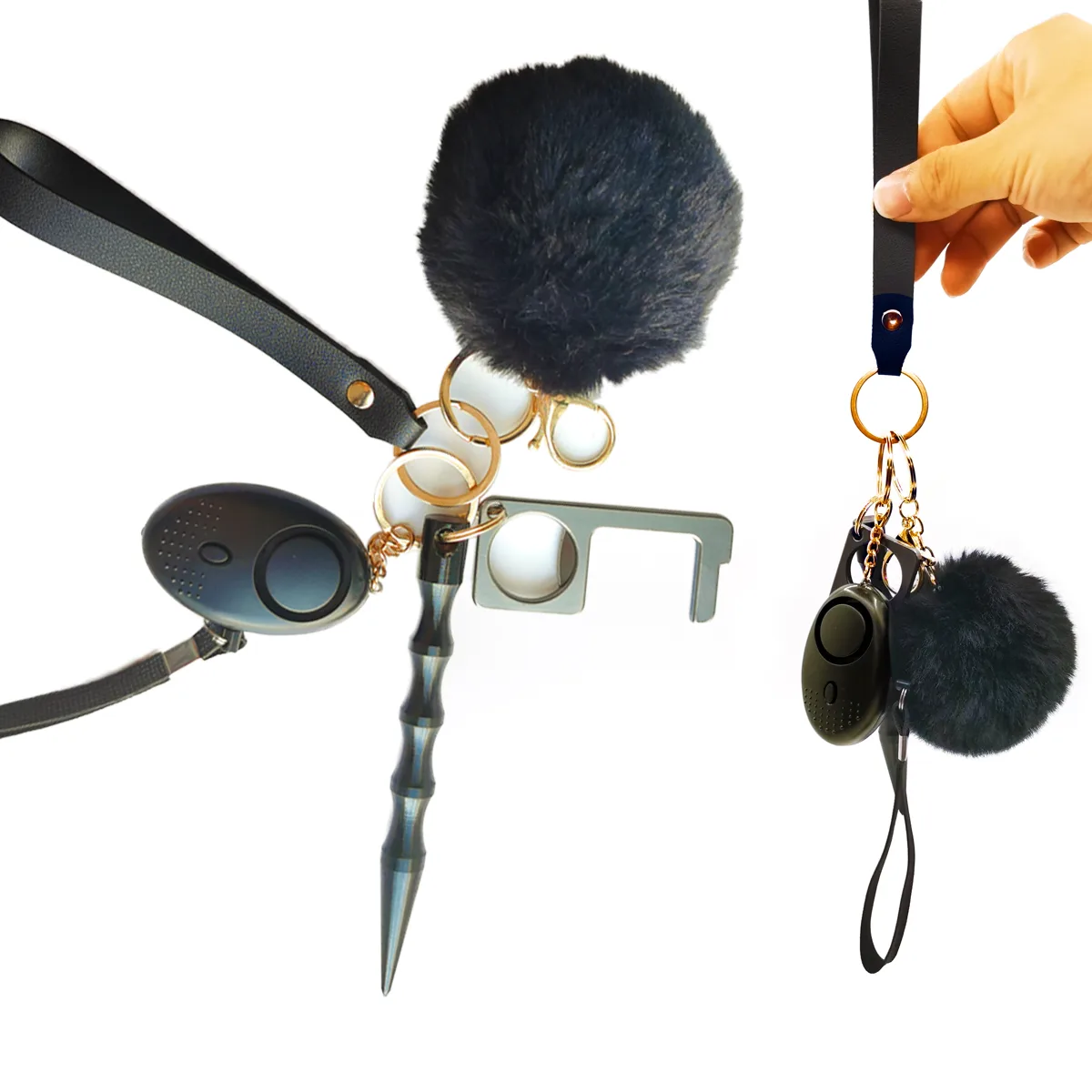 Aqwaua Aqwaua Self Defense Keychain Set Black Small — product photo