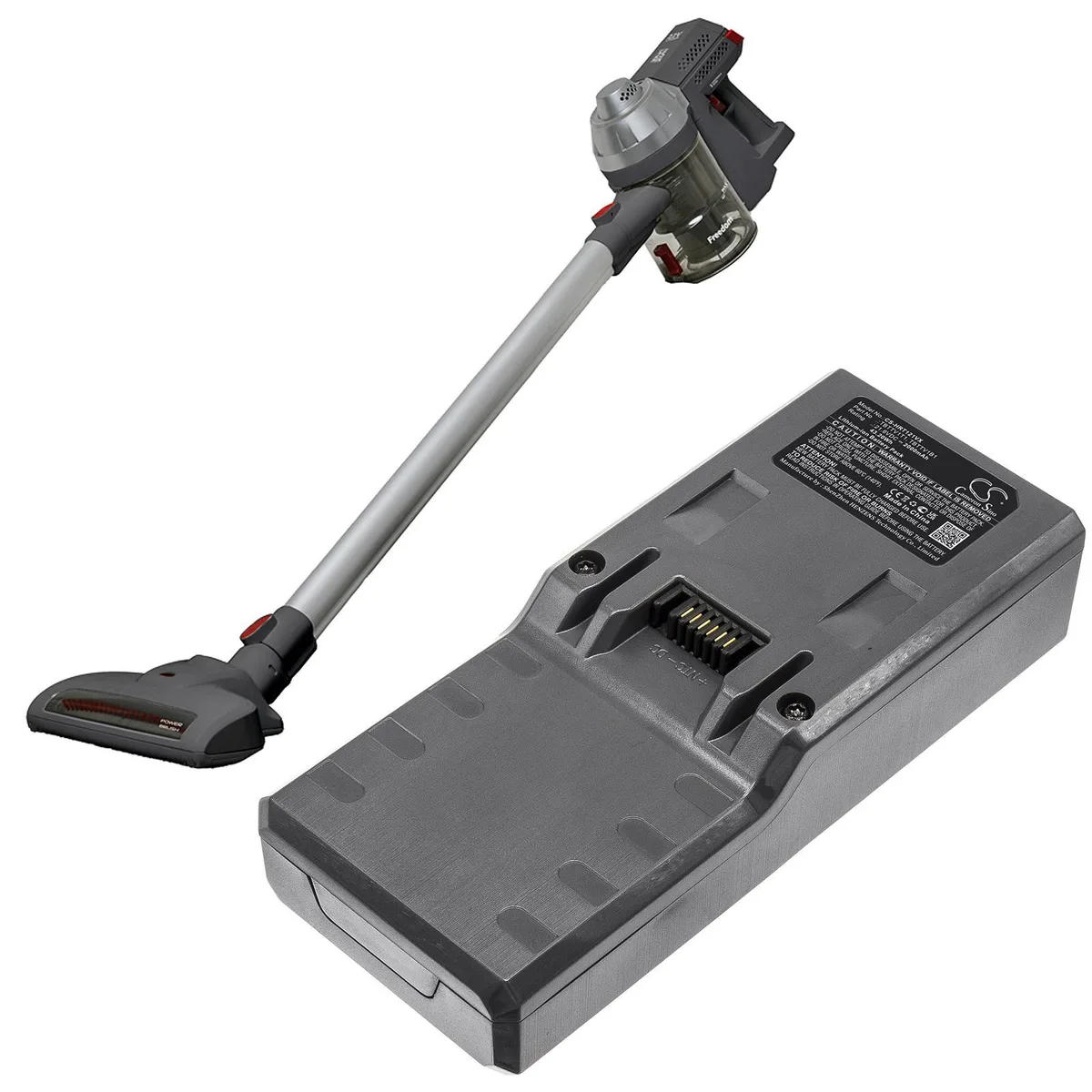 Rectangular black battery pack with label for Einhell VRT 8282 BV