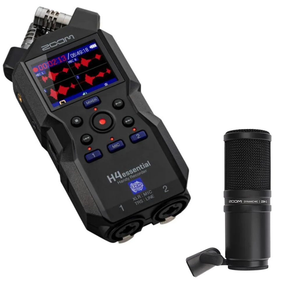Zoom Zoom H4essential 4-Track Voice Recorder Bundle with ZDM-1 Dynamic Microphone — product photo