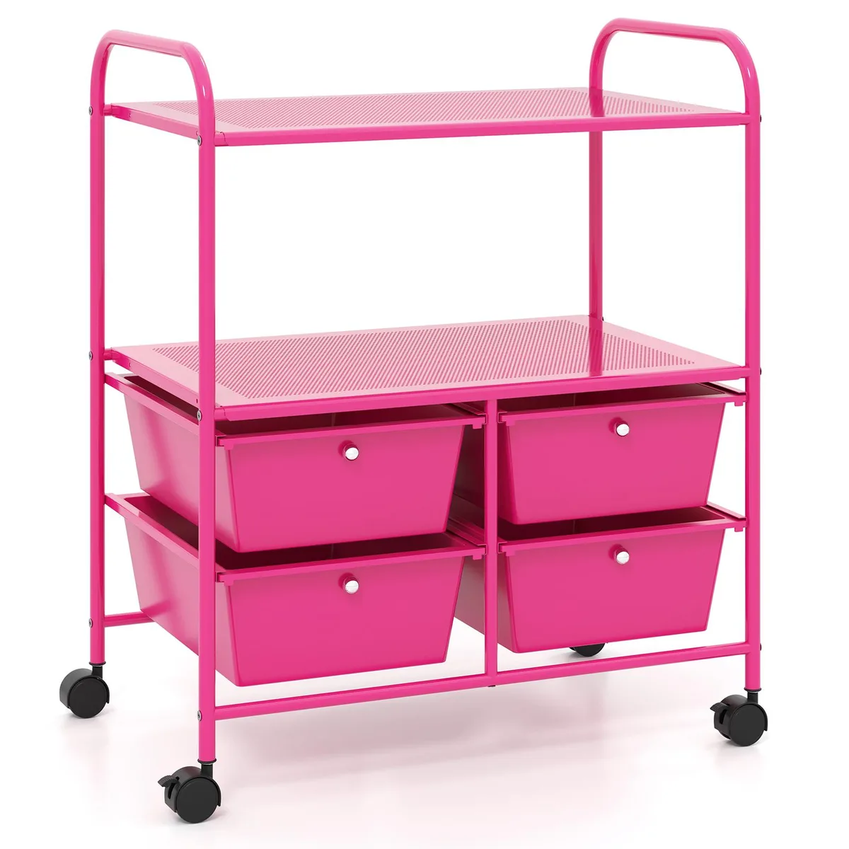 SlickBlue SlickBlue 4-Drawer Rolling Storage Cart Hot Pink — product photo